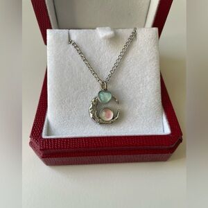 Celestial Necklace With Moon And Heart